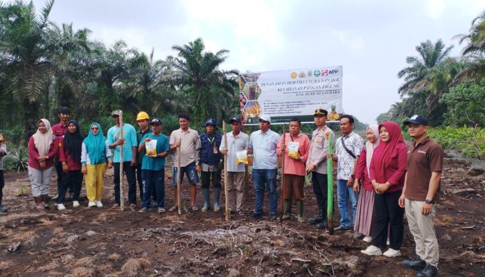 PT WKS, Polsek Geragai dan KTH Berkah Saudara Kompak Tanam Jagung, Perkuat Ketahanan Pangan Tanjabtim