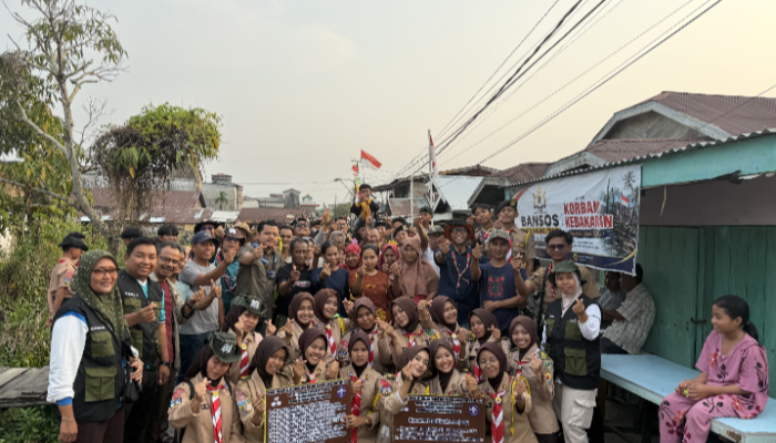 Saat warga kehilangan rumah , Pramuka tanjabtimur hadir bawa harapan